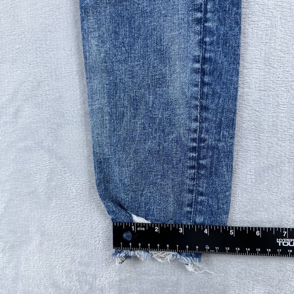 American Eagle Outfitters Skinny Jeans Womens Size 12 Distressed Mid Rise Blue - Picture 11 of 13